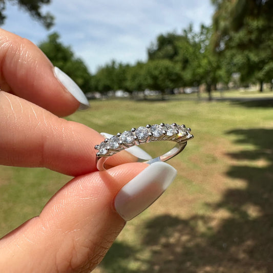 Half-circle Moissanite Band Ring